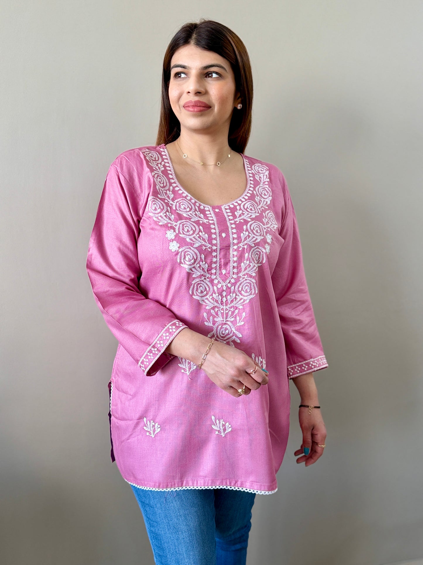 Light Mauve Short Kurti