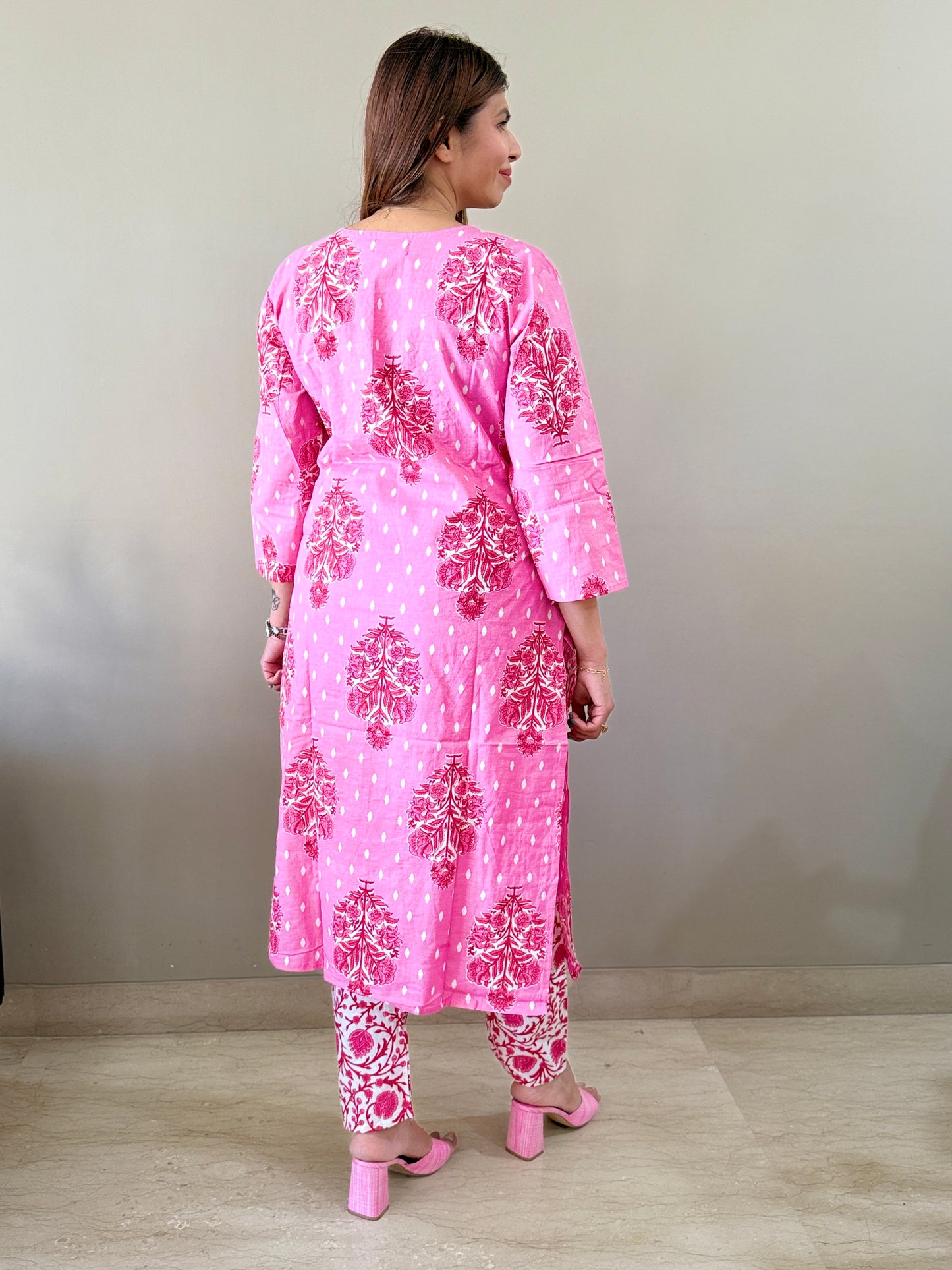 Pink Floral Cotton Coord Set