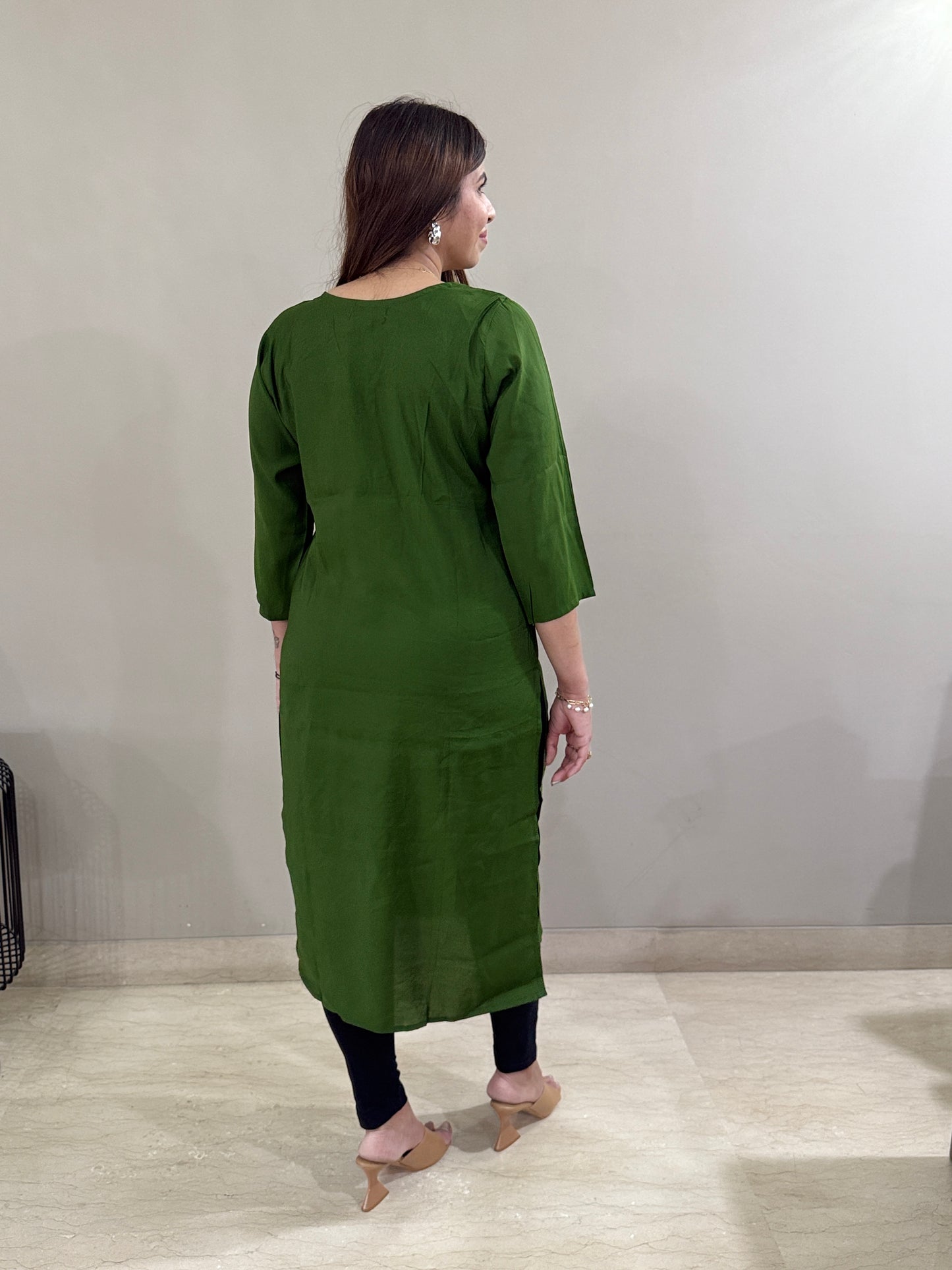 Roman Silk Deep Green Kurti
