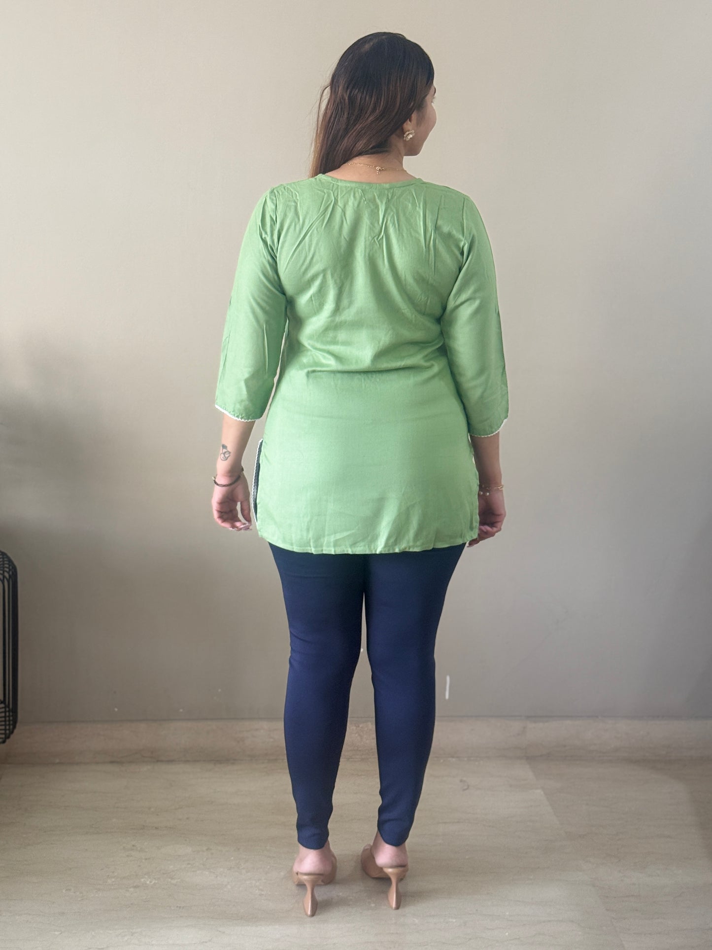 Cotton Green Short Kurti