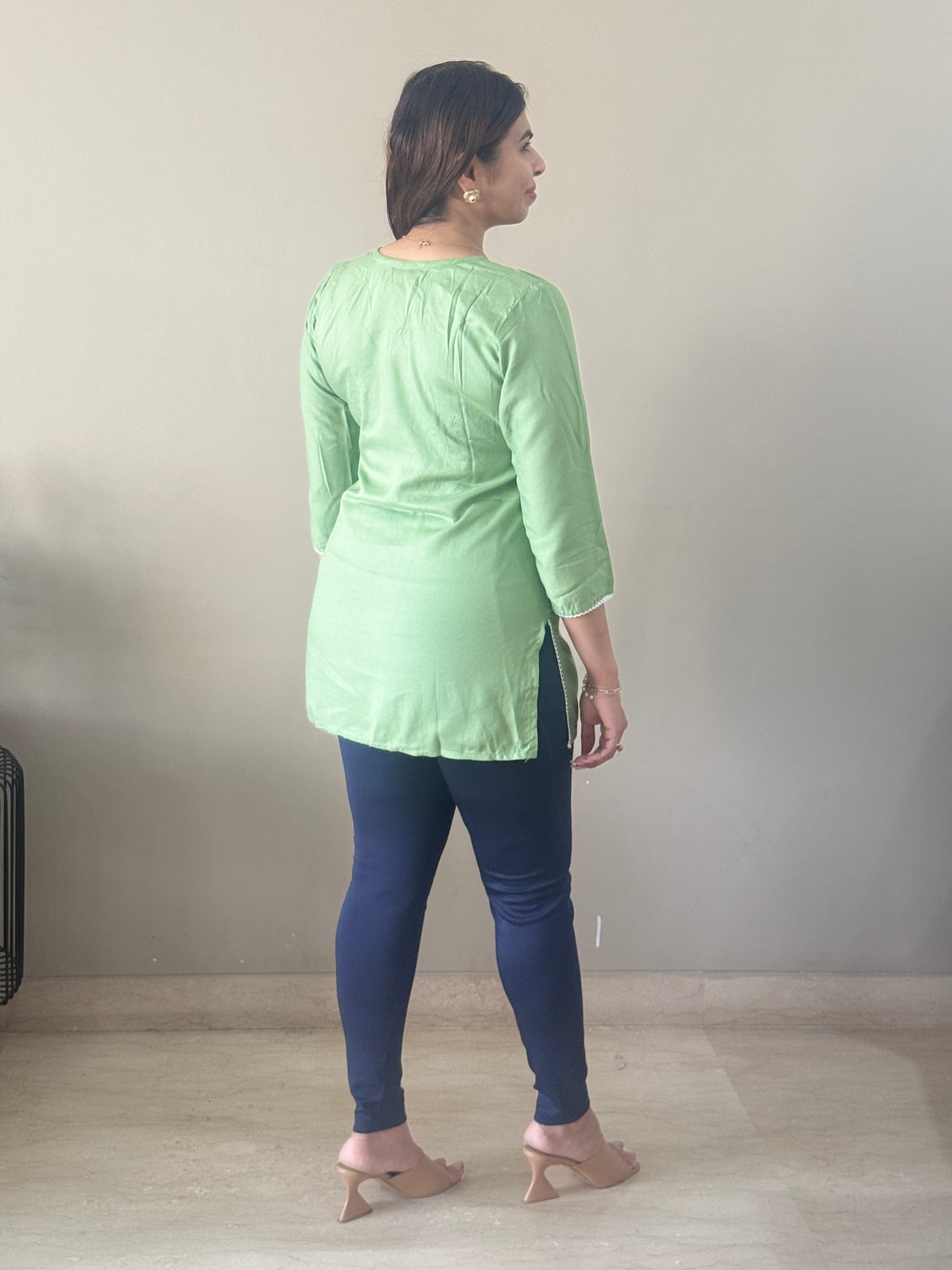 Cotton Green Short Kurti