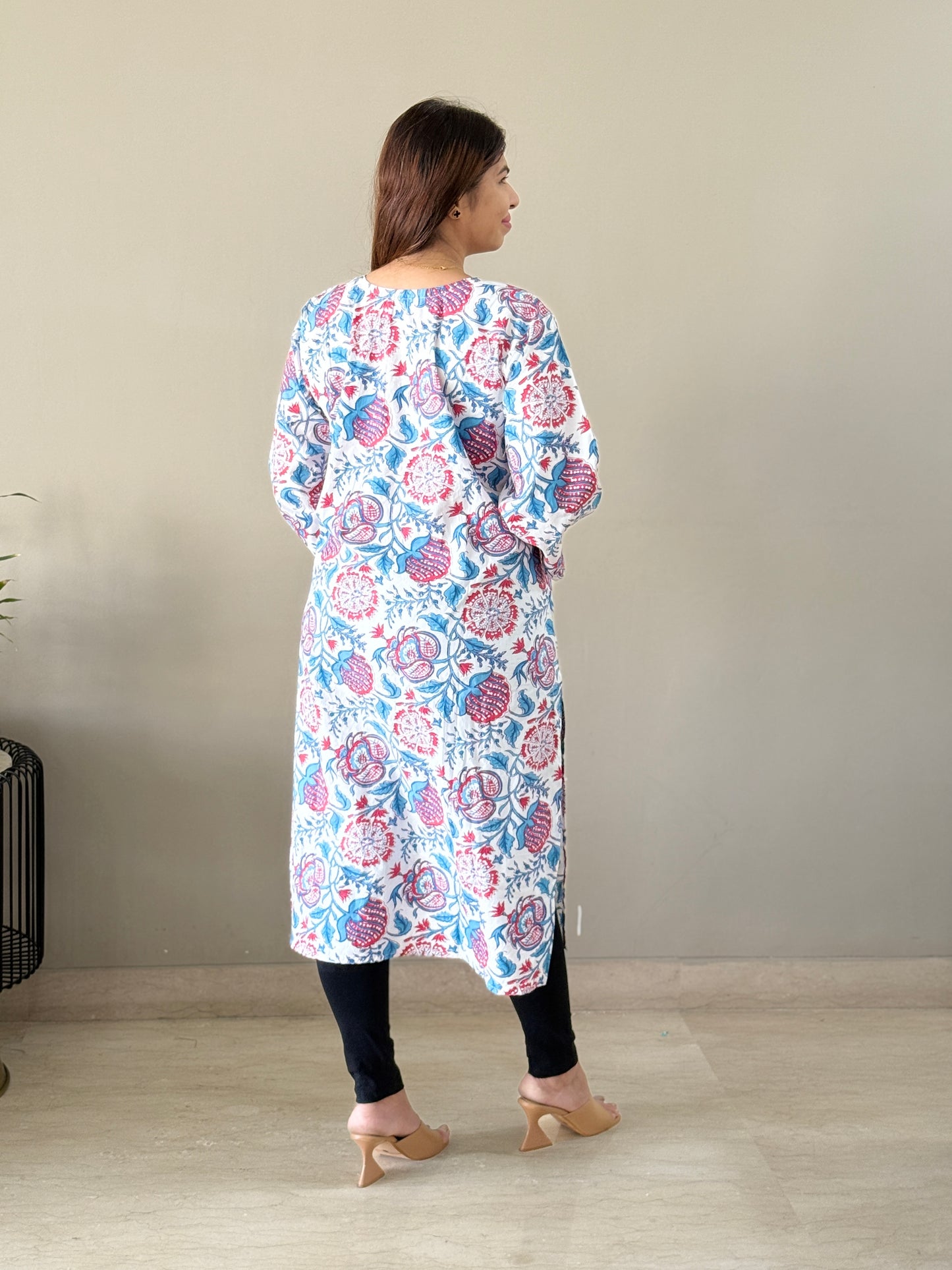 Multicolor Cotton Floral Kurti