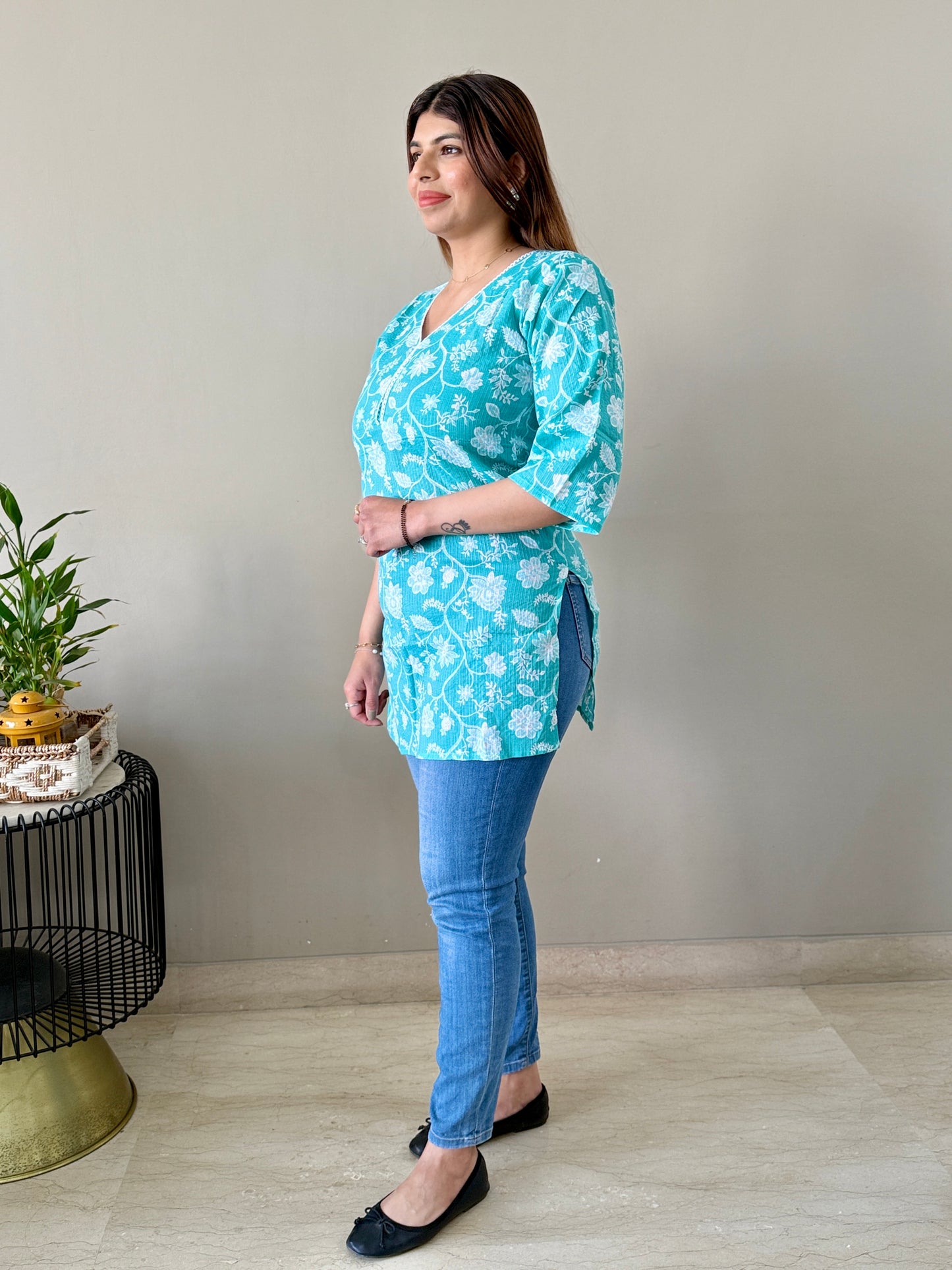 Mint Green Short Kurti