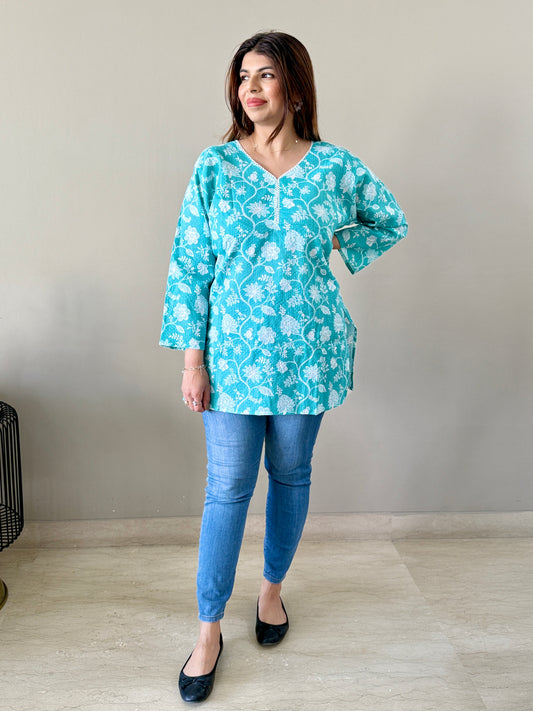 Mint Green Short Kurti