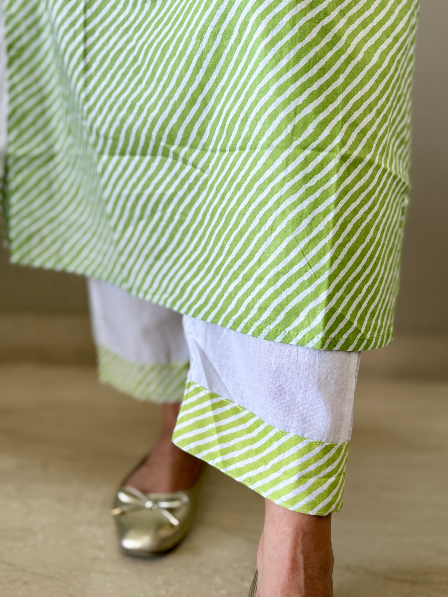 Green Striped Suit Set