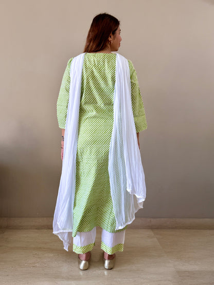 Green Striped Suit Set