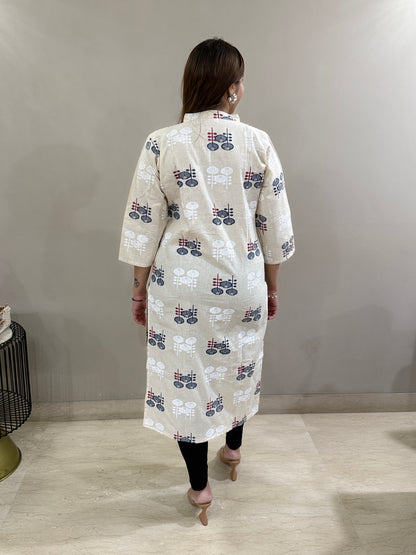 Flex Cotton Floral Kurti