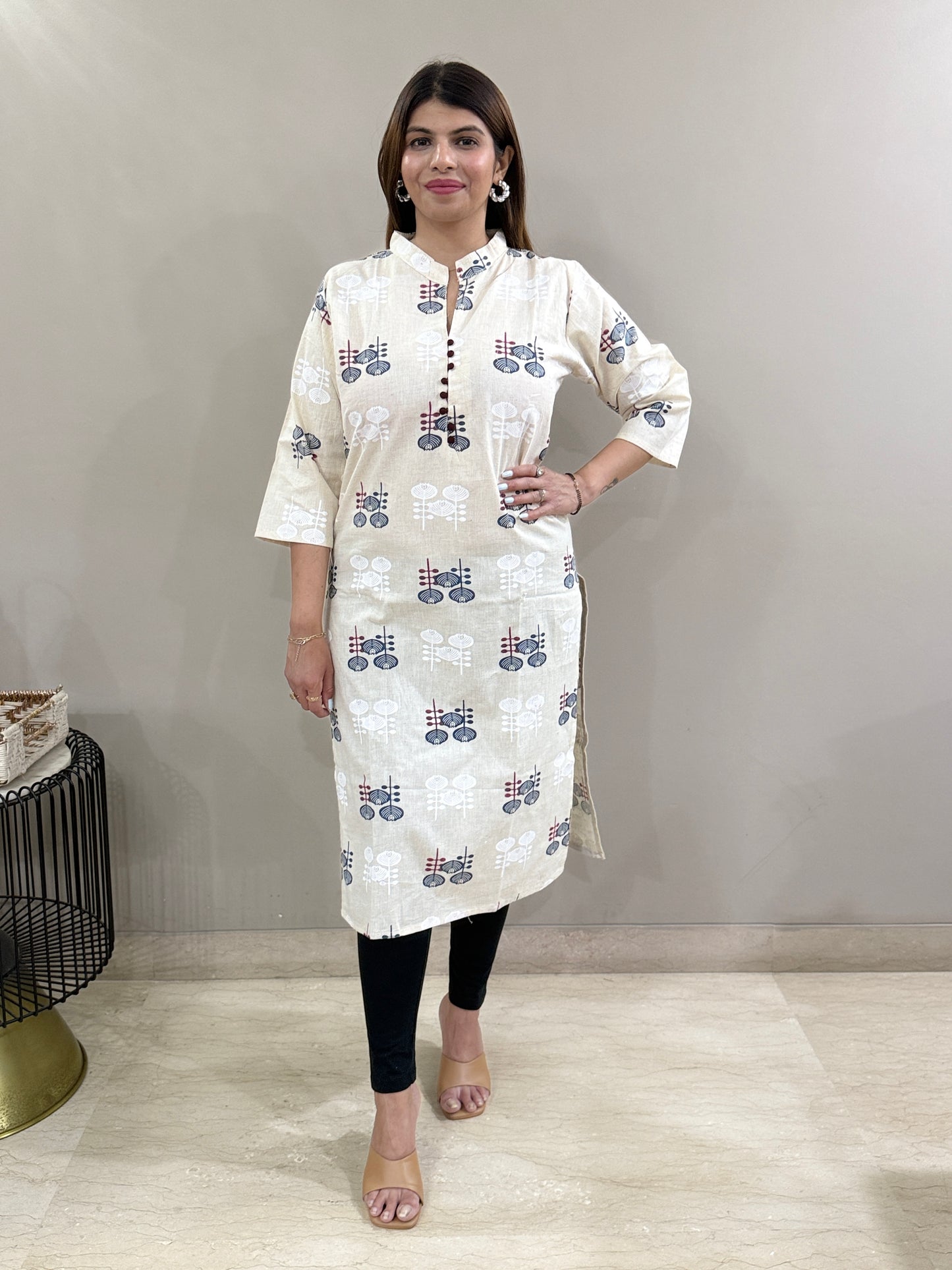 Flex Cotton Floral Kurti