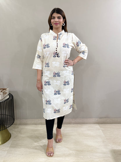 Flex Cotton Floral Kurti