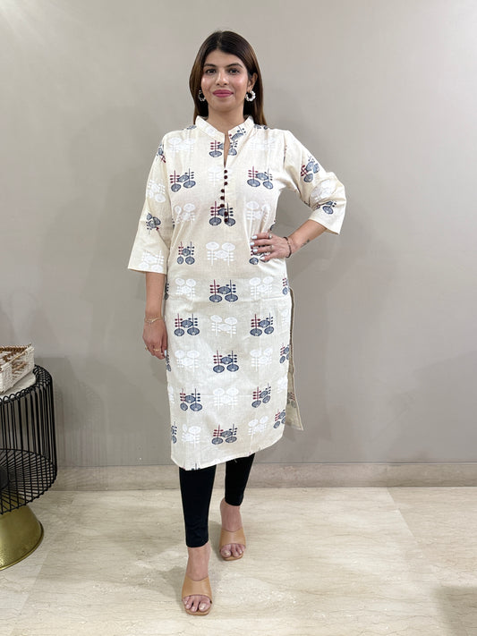 Flex Cotton Floral Kurti