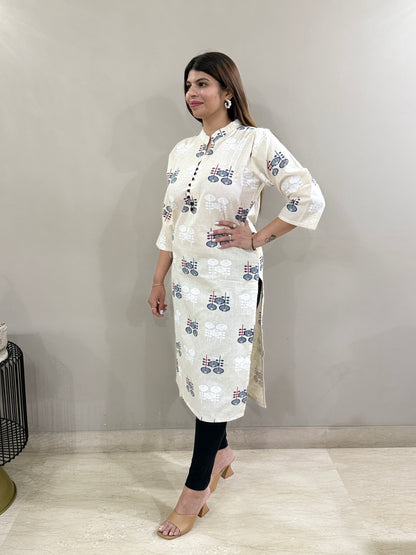 Flex Cotton Floral Kurti