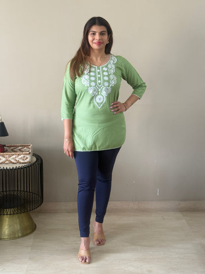 Cotton Green Short Kurti