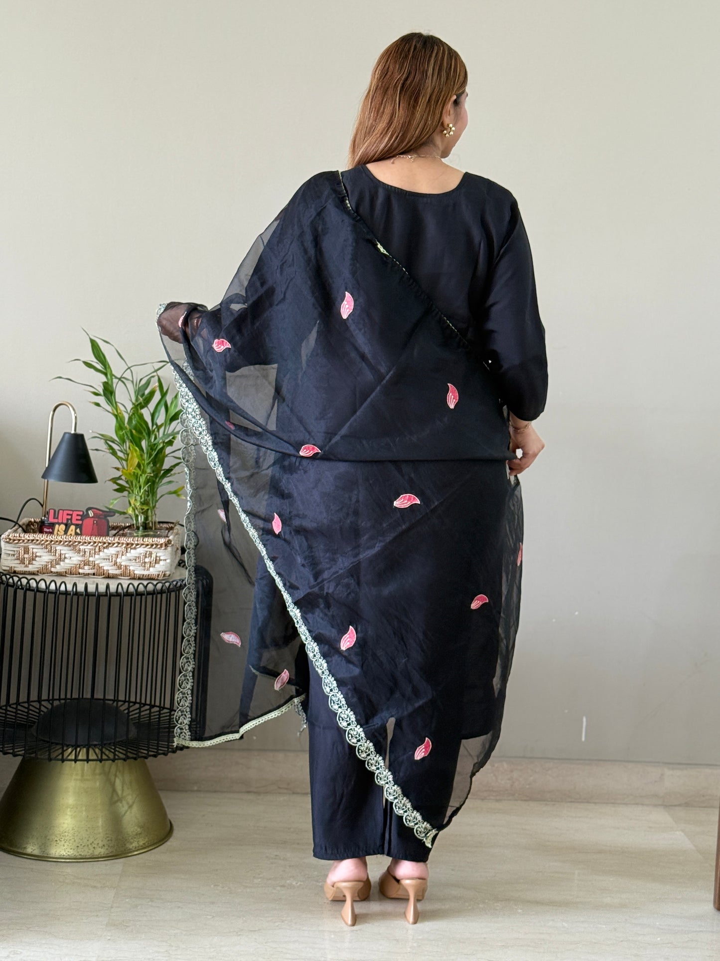 Black Roman Silk Suit