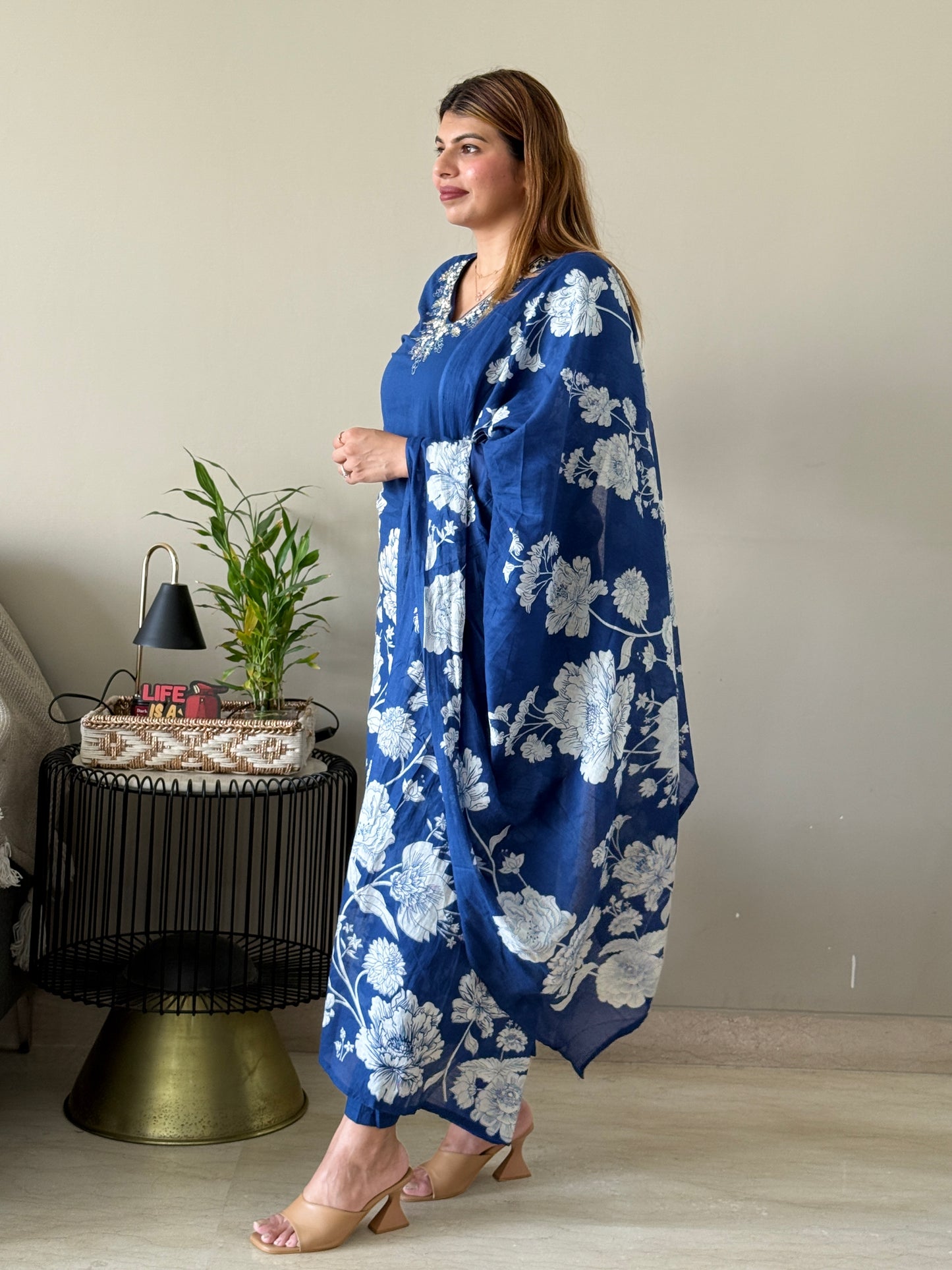 Ink Blue Cotton Suit Set