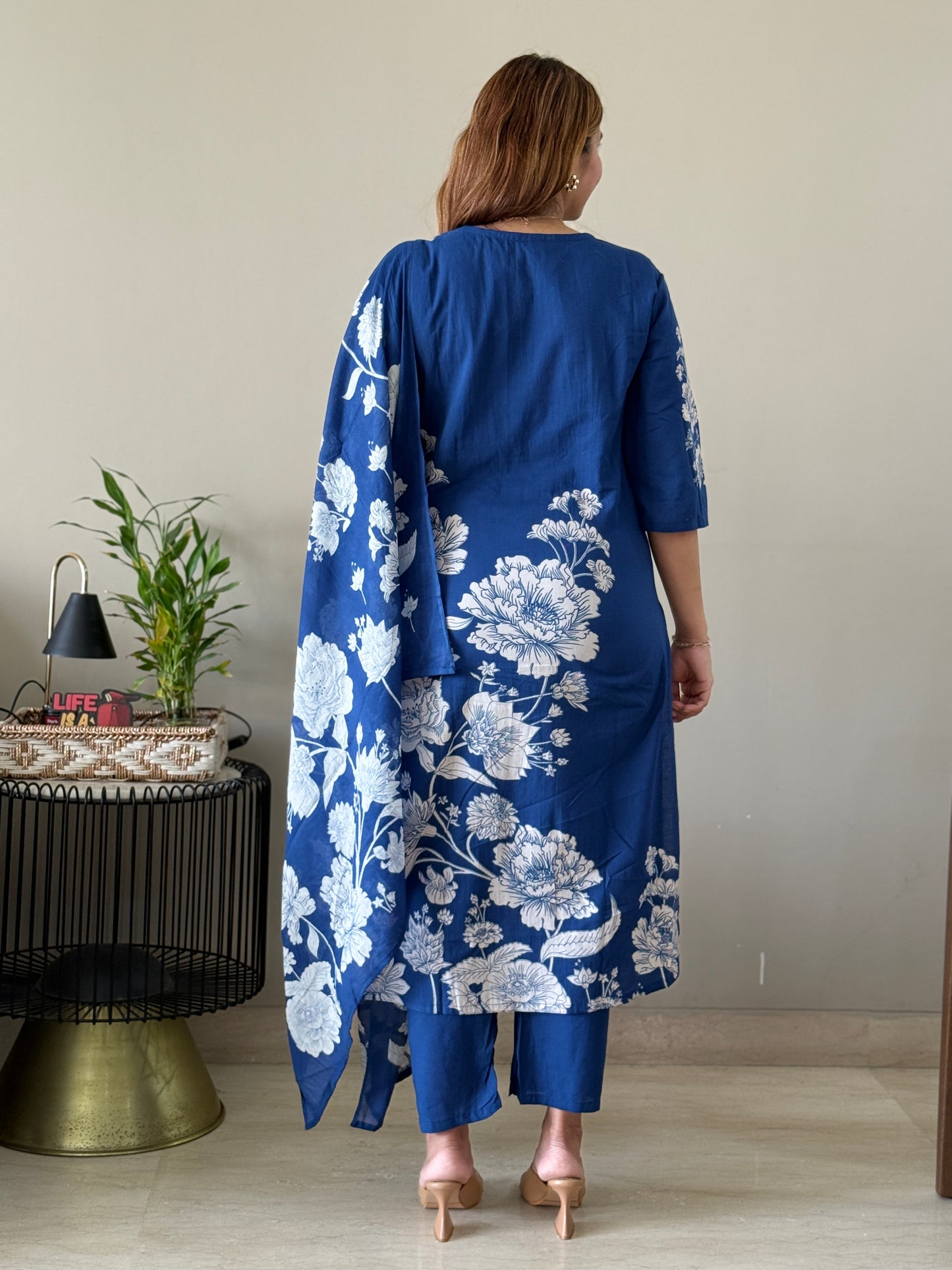 Ink Blue Cotton Suit Set