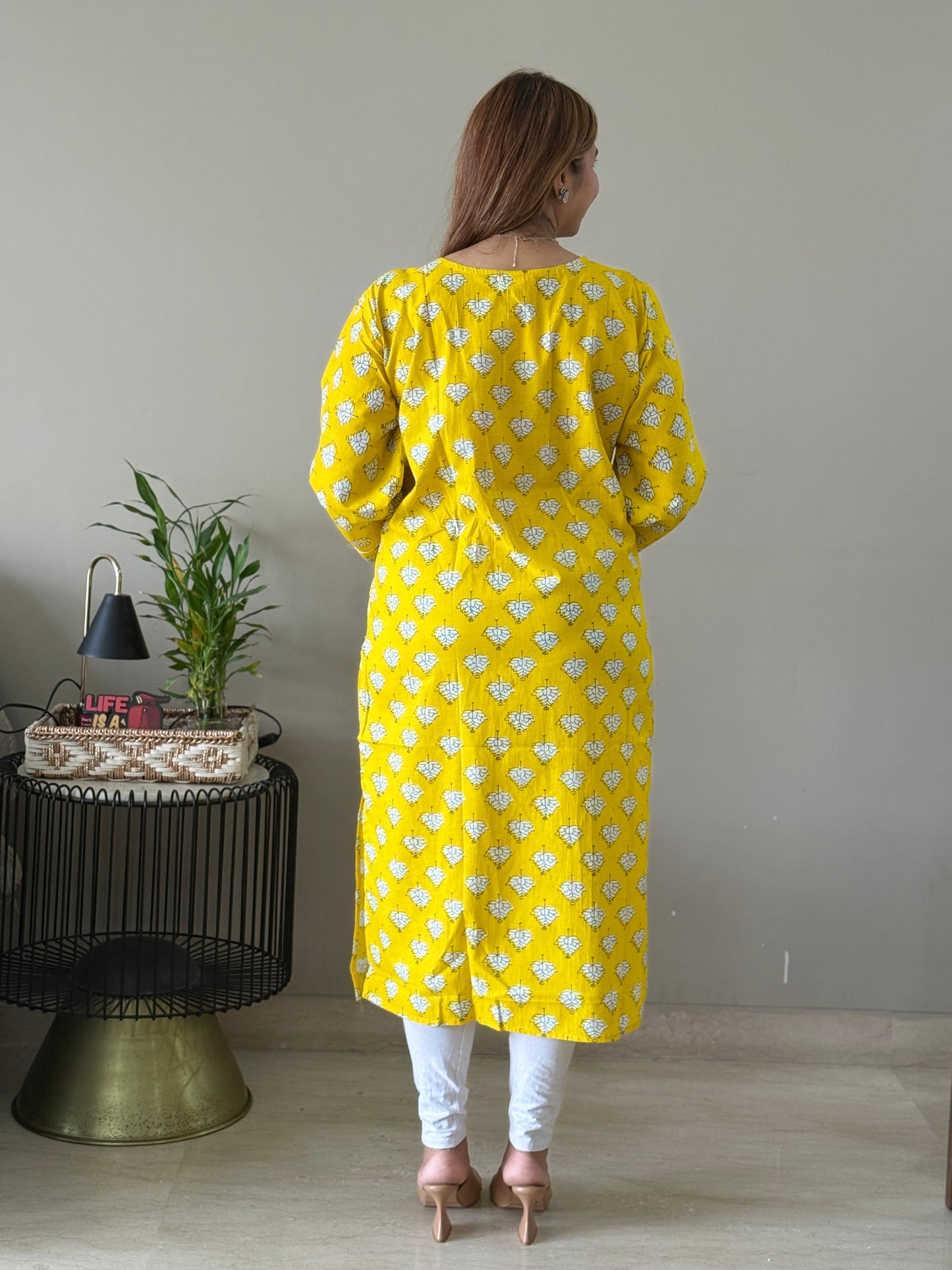 Yellow Cotton Kurti