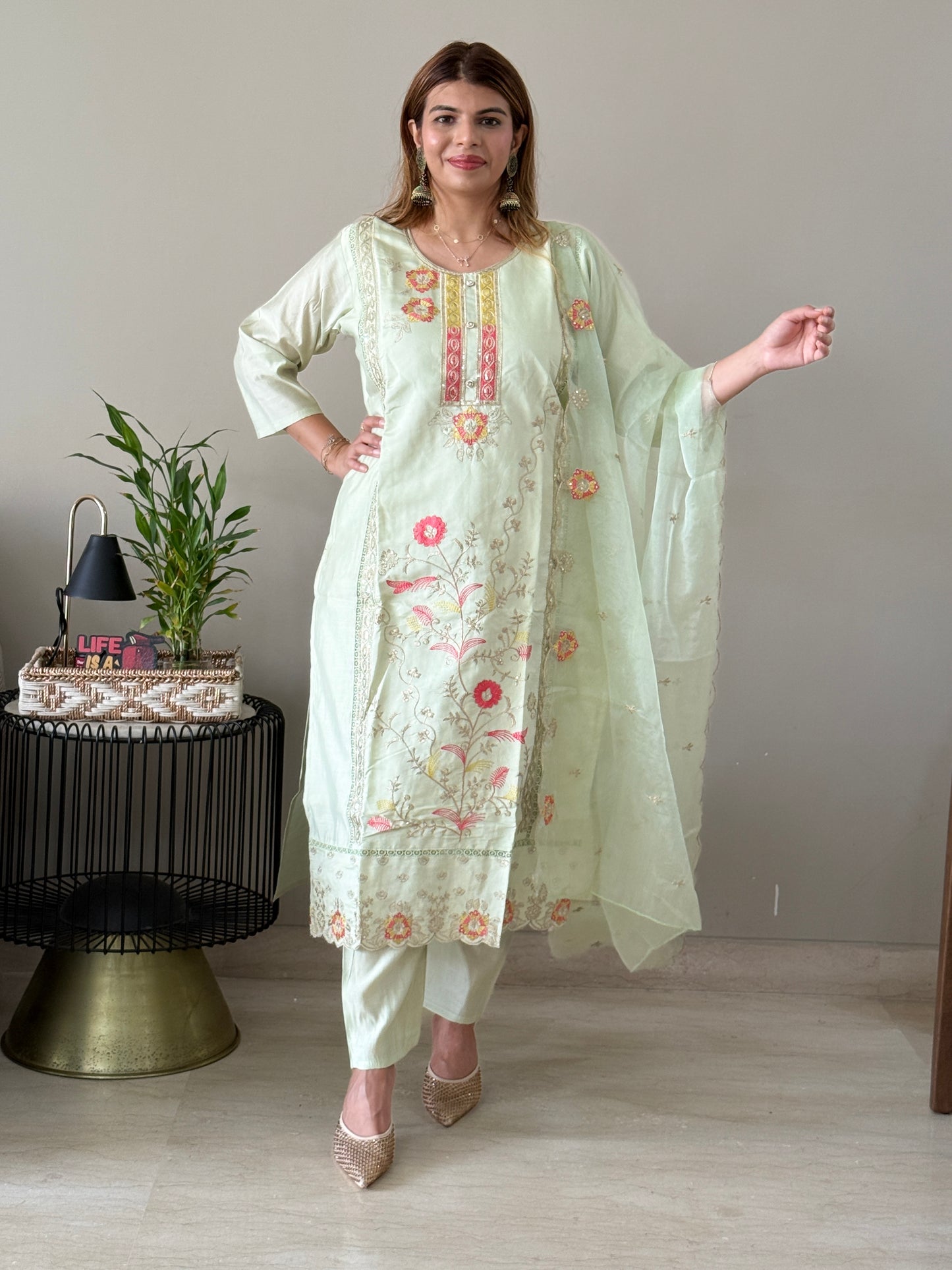 Pista Green 3 Piece Suit Set