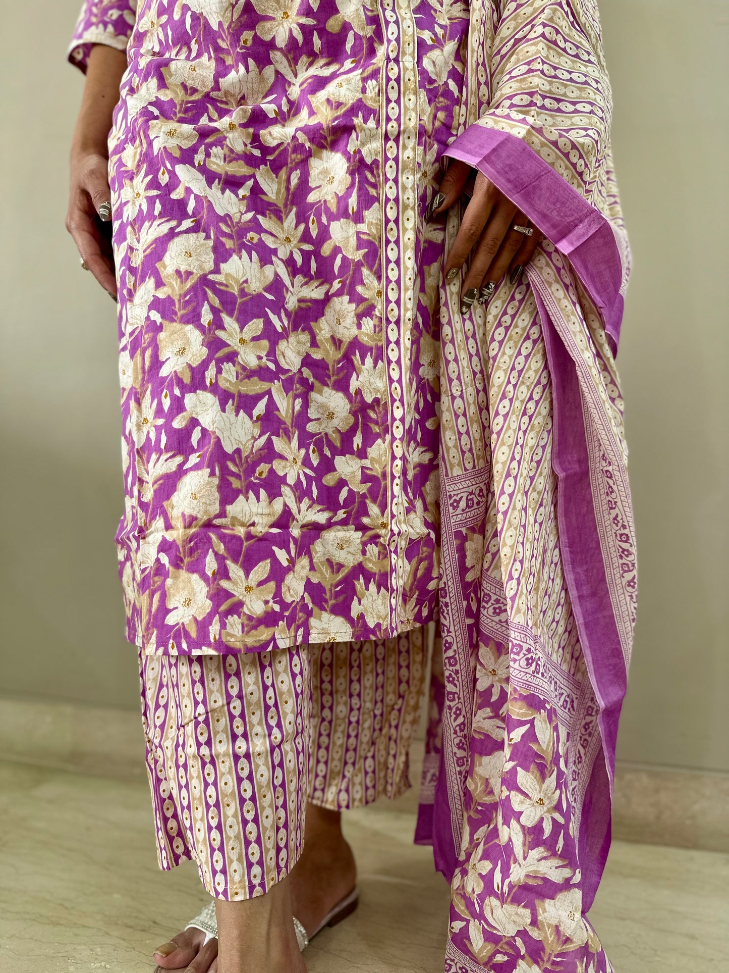 Purple Angrakha 3 piece suit set