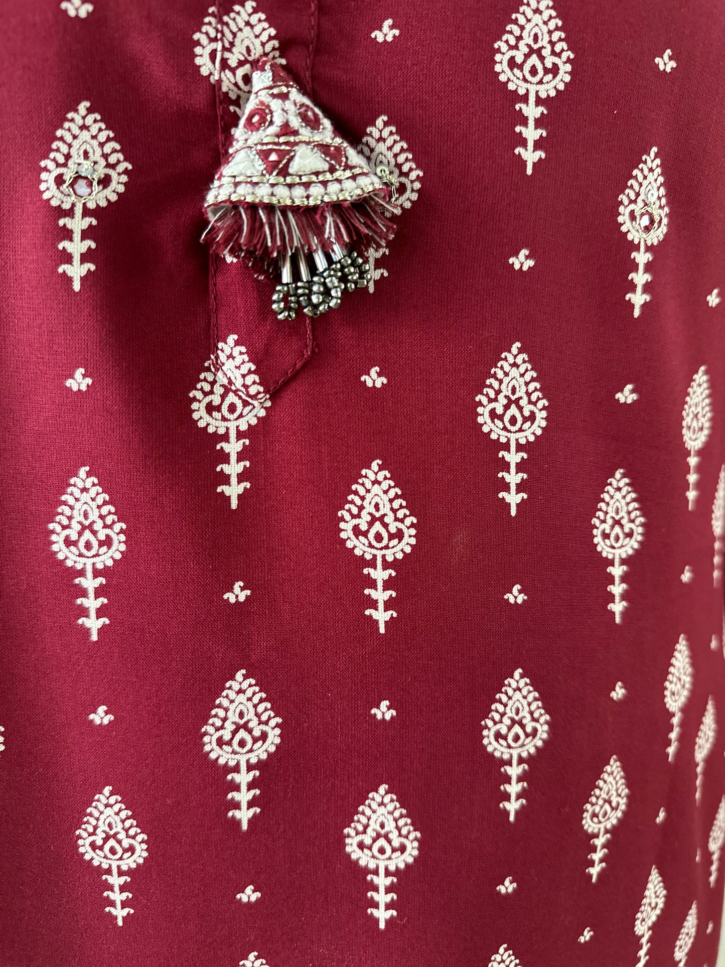 Printed Maroon Kurti