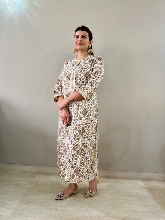 Printed Kurti - Brown