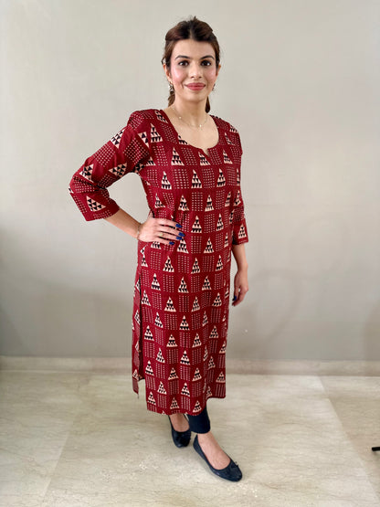 Brown Printex Kurti