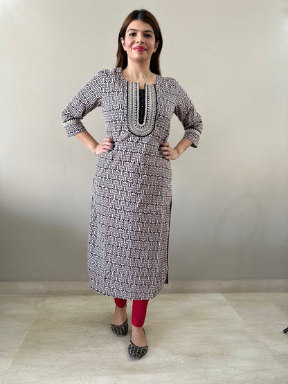 Black Cotton Kurti