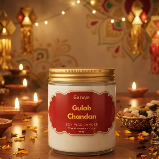 Gulab Chandan | Diwali Edition | Scented Soy Wax Candle